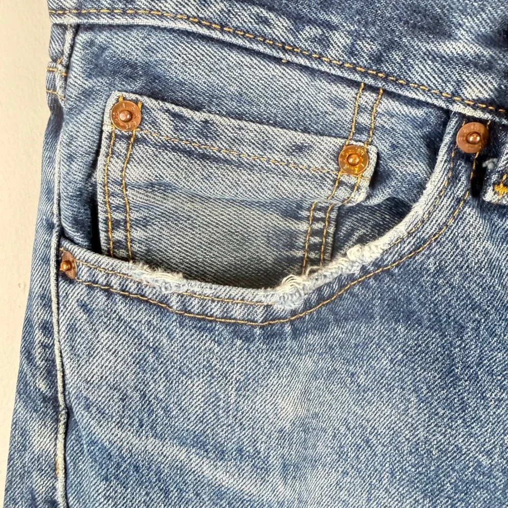 Levis 505 Mens Straight Leg Regular Fit Jeans 32x34 (31x31) Distressed Americana